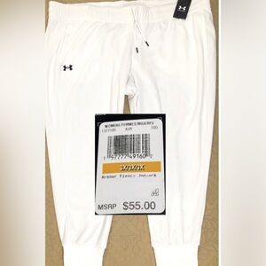 NEW..WOMEN 3X PLUS SIZE UNDER ARMOUR FLEECE JOGGERS (WHITE)
